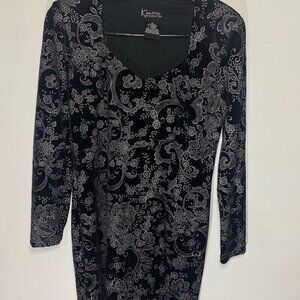 K Petite Collection Vintage Velvet Shimmer Dress